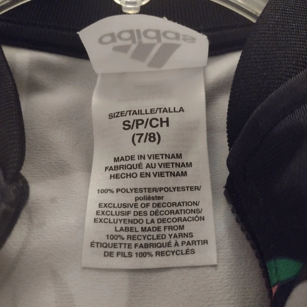 Adidas Girl's Lightweight Floral Jacket Size 7/8 - Picture 5 of 7